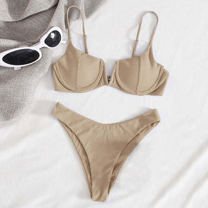 2-Piece Push Up Bikini Beige