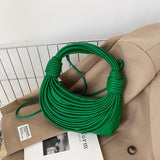 Braided Knotted Shoulder Bag Green