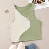 Swirly Sleeveless Tank Top Green