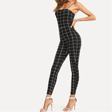 Spaghetti Strap Jumpsuit Grid