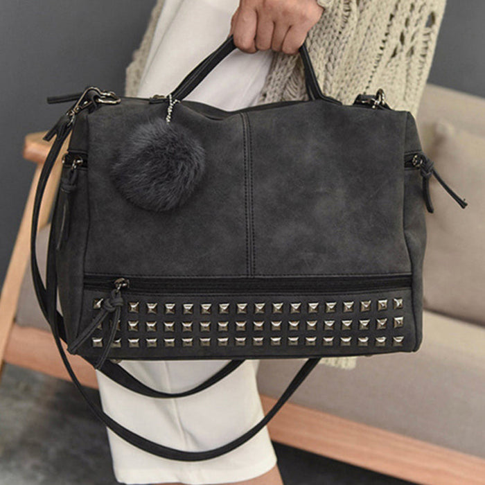 Vintage Faux Leather Bag Black