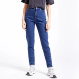 High Waist Straight Leg Jeans Dark Blue